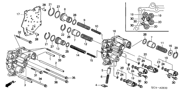 2008 Honda Ridgeline  Piston, Low Accumulator Diagram for 27561PAX000