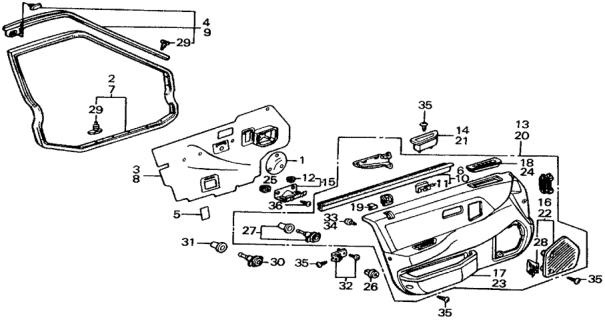 1989 Honda Civic  Lid, L. Door Speaker *B49L* (FAIR BLUE) Diagram for 83553SH5010ZA