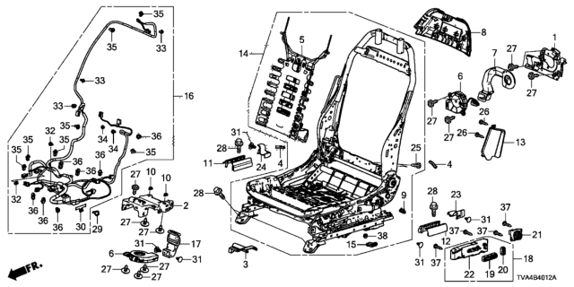2020 Honda Accord  Sab Holder L, FR S Diagram for 81522TBAA01