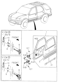 2002 Honda Passport  Arm Check, FRT Door Diagram for 8973253310