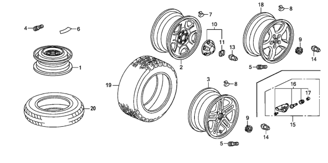 2005 Honda Pilot  Plate (H) Diagram for 44734S9VA00