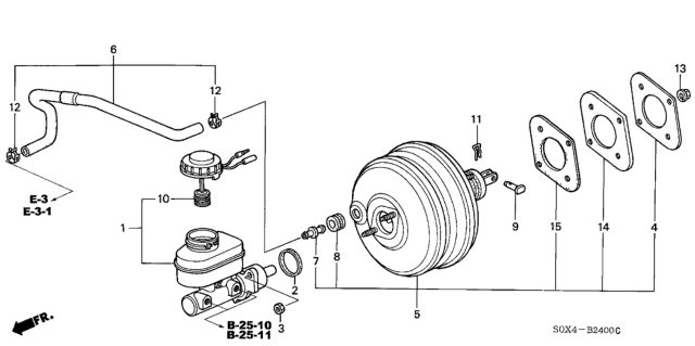 2000 Honda Odyssey Master Cylinder Assembly (26.99Mmcv) Diagram for 46100S0X013