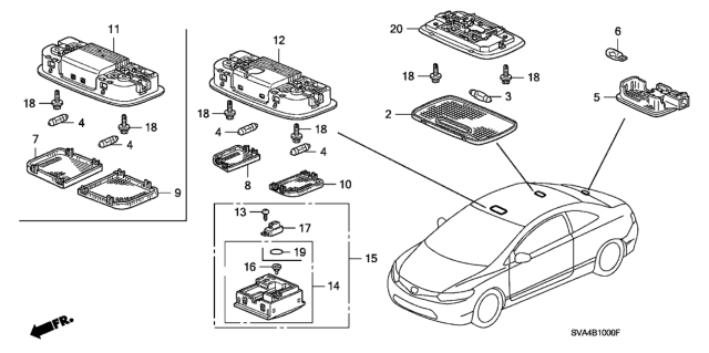 2007 Honda Civic Base (Pearl Ivory) Diagram for 34252SNA003ZB