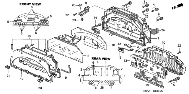 2000 Honda S2000 Socket Assy., Bulb (3W T6.5) (Cap:Blue) Diagram for 37103S2A003