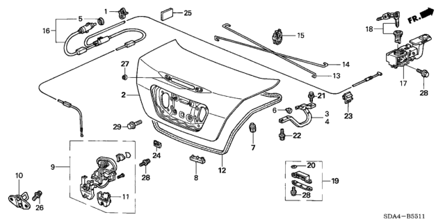 2006 Honda Accord Lid, Trunk (DOT) Diagram for 68500SDAA61ZZ