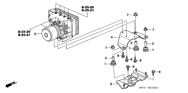 2006 Honda Pilot  Modulator Assembly, Vsa Diagram for 57110S9VA73