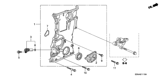 2007 Honda Accord  O-Ring, Chain Case Diagram for 91302PNA004