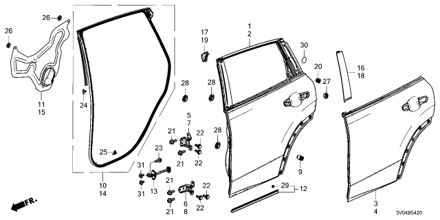 2024 Honda HR-V CHECKER, RR- DOOR Diagram for 728403W0A01