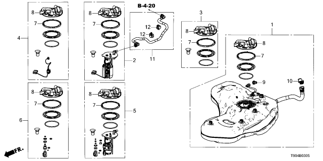 2025 Honda Pilot REGULATOR, PRESSURE Diagram for 17052T90A00