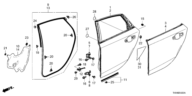 2025 Honda Civic CHECKER, RR- DOOR Diagram for 72840T20A01