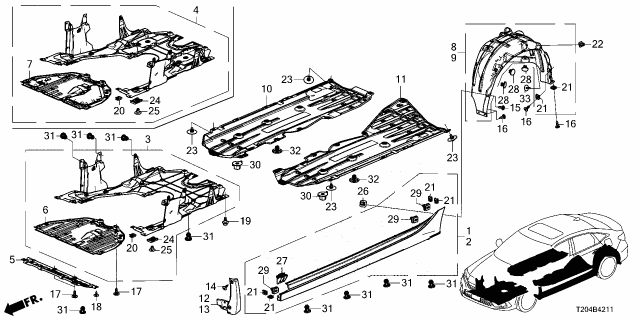 2022 Honda Civic FDR, L- RR- (INNER) Diagram for 74592T20A00