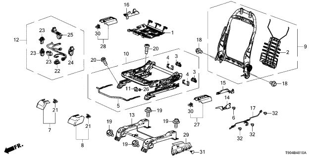 2023 Honda Pilot FRAME ASSY-, L- FR Diagram for 81525T20A11