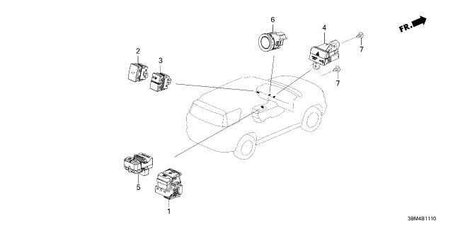 2026 Honda Passport SWITCH ASSY Diagram for 35510T90A01