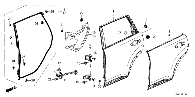 2023 Honda CR-V Hybrid CHECKER, RR- DOOR Diagram for 728403A0A01