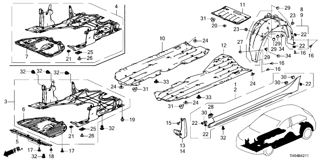2022 Honda Civic FENDER ASSY-, R- RR Diagram for 74550T43000