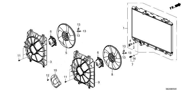 2023 Honda CR-V Hybrid W-RADIATOR Diagram for 1901069FA01