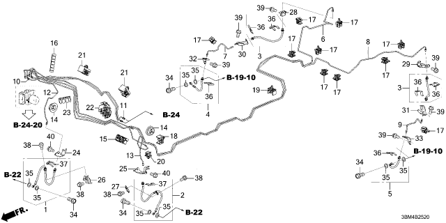 2026 Honda Passport HOSE SET, R- FR Diagram for 01464T90A01