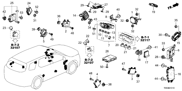 2025 Honda Pilot SENSOR, RAIN & LIGHT Diagram for 38970T20A02