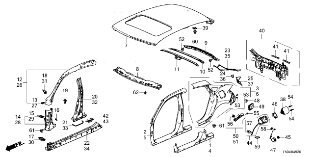 2026 Honda Civic Hybrid SEPARATOR, R- RR Diagram for 63328T43003