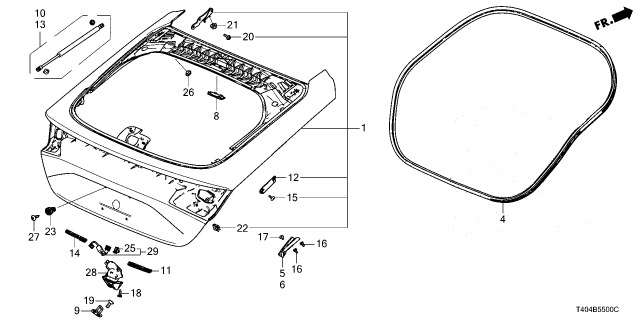 2022 Honda Civic TAILGATE Diagram for 68100T47A51ZZ