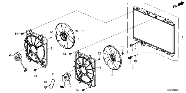 2024 Honda CR-V W-RADIATOR Diagram for 1901068AA01