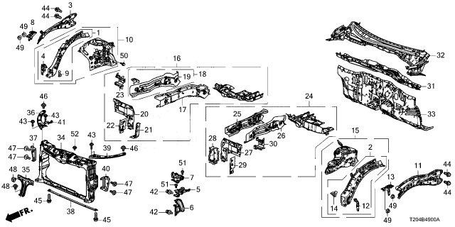 2025 Honda Civic DASHBOARD (LOWER) Diagram for 61500T20305ZZ