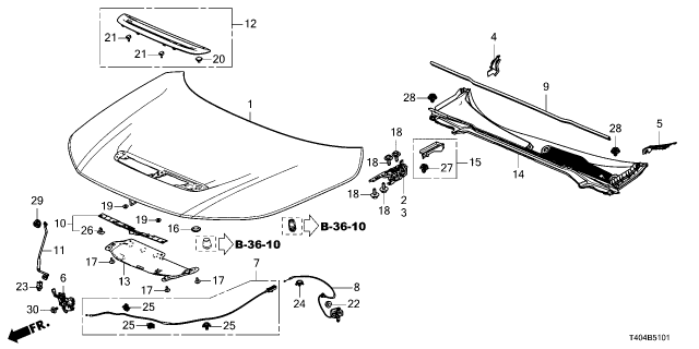 2024 Honda Civic COWL TOP SET, FR Diagram for 74218T22A00