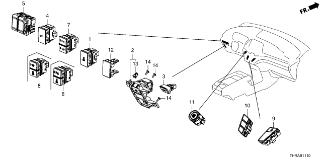 2026 Honda Odyssey SWITCH, VSA OFF Diagram for 35300T86K01