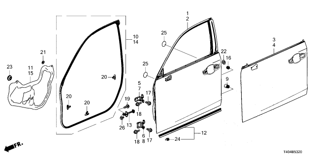 2022 Honda Civic CHECKER, FR- DOOR Diagram for 72340T20A01