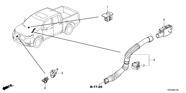 2025 Honda Ridgeline SENSOR ASSY Diagram for 39860T20A01