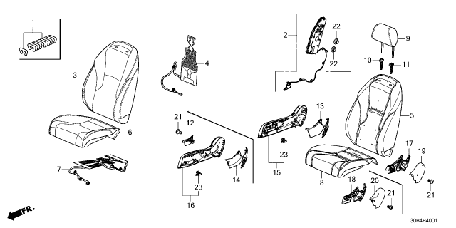 2023 Honda Accord Hybrid TRIM COVER R*NH900L* Diagram for 8113130AA61ZA