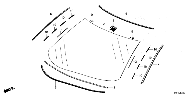 2025 Honda Civic GLASS SET, FR Diagram for 73111T20A01
