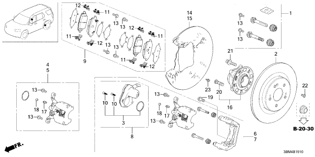 2026 Honda Passport BEARING, HUB UNIT Diagram for 44200T90A11