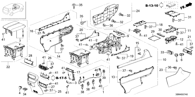 2026 Honda Passport CAP ASSY Diagram for 39620T20A01