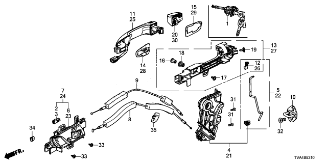 2022 Honda Accord LATCH ASSY-, R- FR Diagram for 72110TVAA02