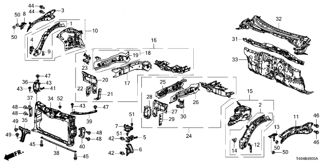2024 Honda Civic DASHBOARD (UPPER) Diagram for 61100T20A00ZZ