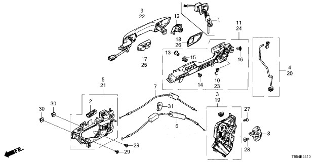2025 Honda CR-V CABLE, FR Diagram for 721313A0A01