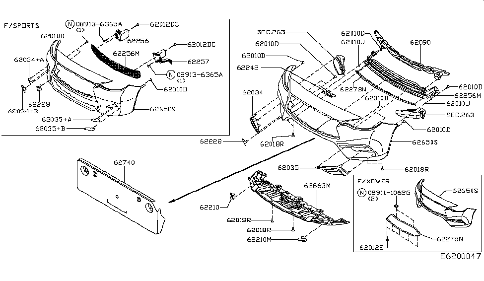 Infiniti 62256-5DB0B FINISHER-Front Bumper FASCIA, RH