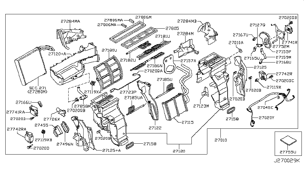 2015 Infiniti QX80 Heater & Blower Unit Screw Diagram for 27111-2Y00A