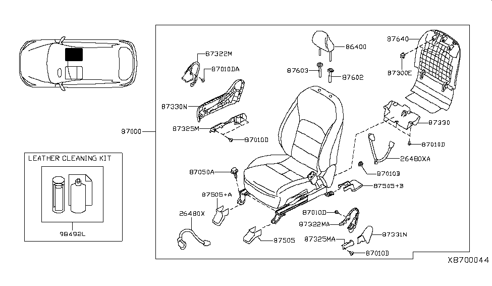 Infiniti 87325-5NB0C FINISHER Cushion Front Seat RH Lower