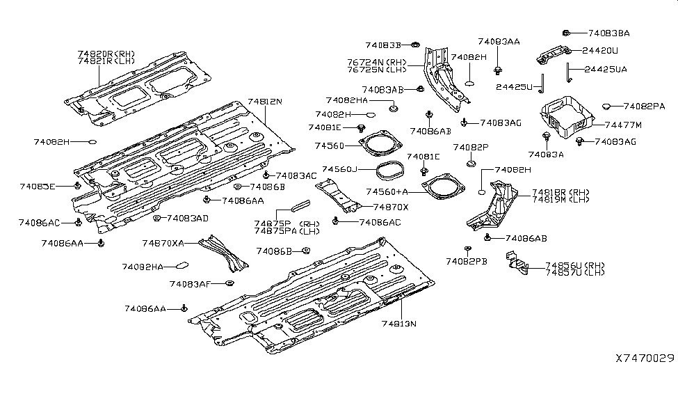 2019 Infiniti QX50 Floor Fitting Nut-Cap Diagram for 01221-N6011