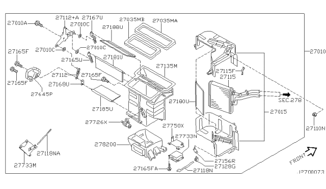 2002 Infiniti QX4  Screw Diagram for 271112Y002