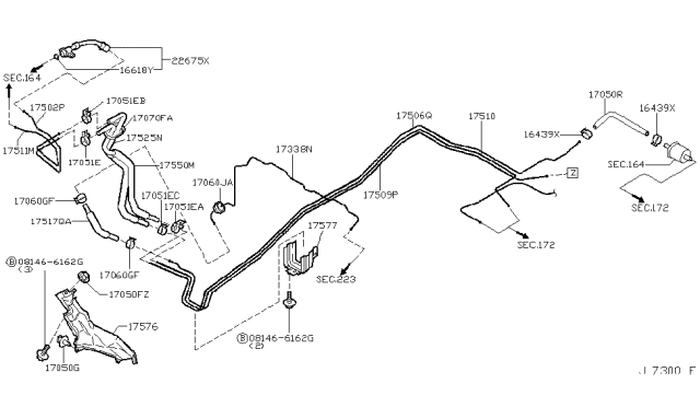 2002 Infiniti QX4  Fuel Damper Assembly Diagram for 226754W000