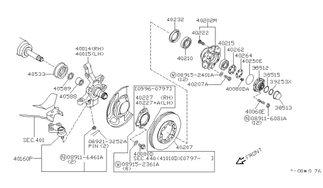 1998 Infiniti QX4  Bolt Diagram for 0141400051