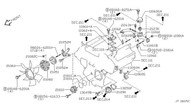 2002 Infiniti QX4  Coupling Assy-Fan Diagram for 210826P003