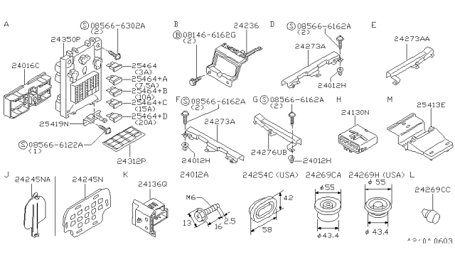 1997 Infiniti QX4 Plug-Blind Diagram for 0165800761