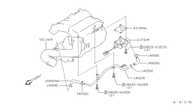 1998 Infiniti QX4  Gasket-Aac Valve Diagram for 237850B000