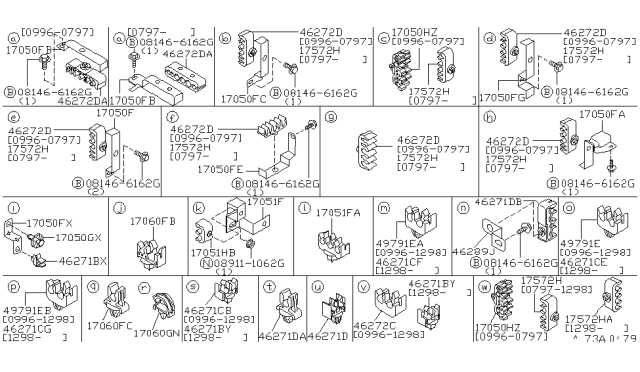 1998 Infiniti QX4  Clamp Diagram for 462711W213