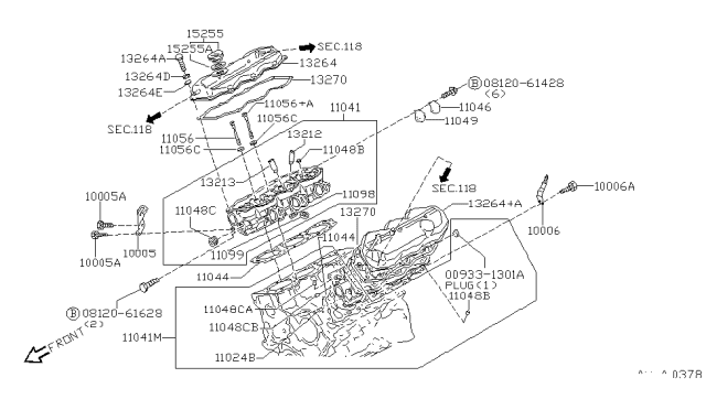 2001 Infiniti QX4  Washer Diagram for 13268AD200