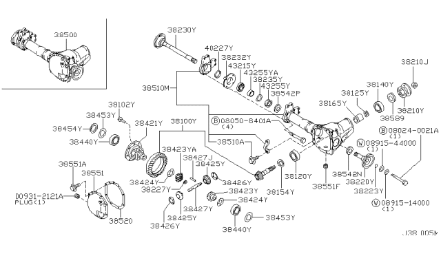 2000 Infiniti QX4  Bolt-Final Drive Diagram for 38321C8010
